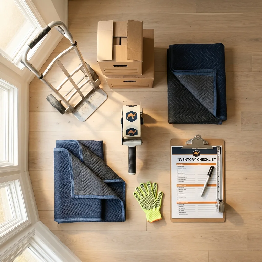 Professional moving supplies and packing materials layout for Oskaloosa residential relocations